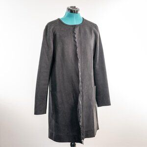 Duster Jacket Black Long Sleeve Minimal Size Medium